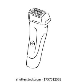 Icono de esbozo vectorial de raya aislado en el fondo. Icono de Razor dibujado a mano. afeitado razo, ilustración de esbozo vectorial