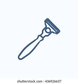 Razor vector sketch icon isolated on background. Hand drawn Razor icon. Razor sketch icon for infographic, website or app.