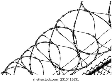 Razor wire over chain linked fence