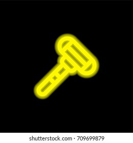Razor yellow glowing neon ui ux icon. Glowing sign logo vector