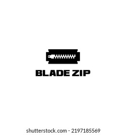 Razor and zipper simple logo design. Razor illustration and zipper illustration. Vector format.