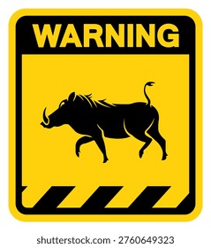 Razorback Area Warning Sign, Vector Illustration, Isolate On White Background Label.EPS10