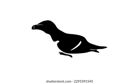 Razorbill bird silhouette, high quality vector