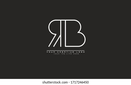 RB BR abstract vector logo monogram template