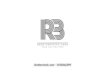 RB BR abstract vector logo monogram template