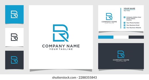 Concepto de diseño de logotipo de letras iniciales RB o BR con diseño de tarjetas de visita.