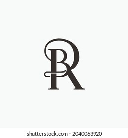RB BR letter minimal elegant logo icon sign symbol design. Vector illustration