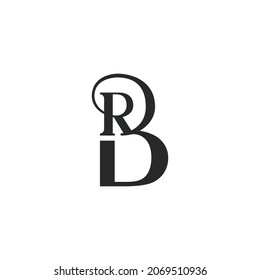 RB BR letters monogram minimal elegant logo icon sign design vector illustration