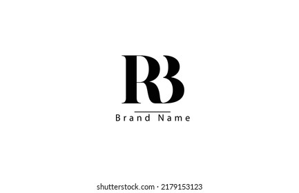 RB BR R B abstract vector logo monogram template