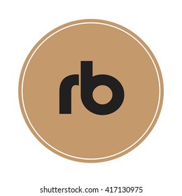 rb brown letters ,abstract background logo, design identity in circle, alphabet letter