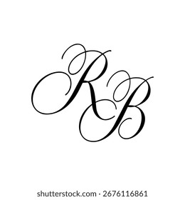 RB Calligraphy Monogram Initials Letters Logo