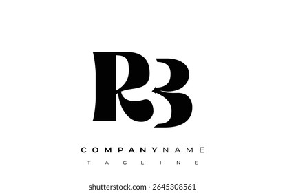RB Creative Abstract Typography Logo Design. Elegant logo combining bold typography and creative shapes, ideal for branding and identity solutions.