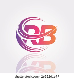 RB Creative Gradient Swirl Monogram Logo - Design moderno da marca da letra abstrata para a marca profissional e identidade digital