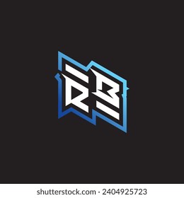 RB initial gaming team, youtube, twitch and clipart stock illustration logo