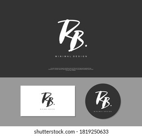 RB Initial handwriting or handwritten logo for identity. Logo with signature and hand drawn style.