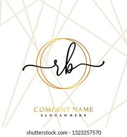 RB Initial Handwriting logo template vector