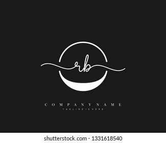 RB initial handwriting logo template vector