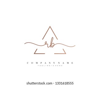 RB initial handwriting logo template vector