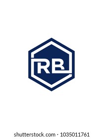 RB initial hexagon letter logo template vector