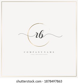 RB Initial Letter handwriting logo hand drawn template vector, logo for beauty, cosmetics, wedding, fashion and business, and other