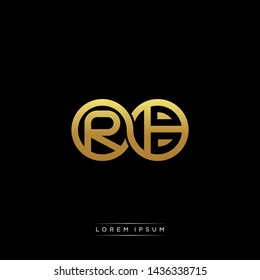 RB initial letter linked circle capital monogram logo modern template