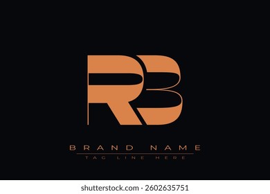 RB initial letter logo design. Letter R and B luxury alphabet letter logo icon template
