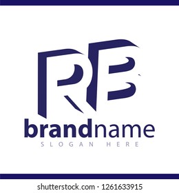 RB initial letter with negative space logo icon vector template
