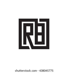 RB initial letters looping linked square monogram logo