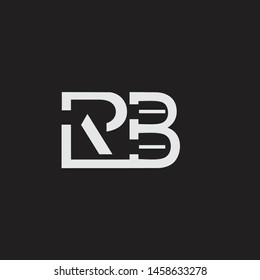 RB initial logo Capital Letters black background