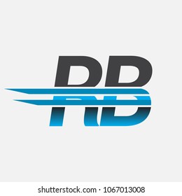RB initial logo company name colored black and blue, Simple and Modern Logo Design.