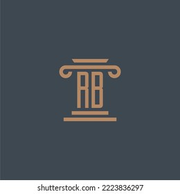 RB initial monogram for lawfirm logo with pillar design