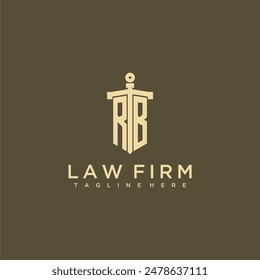 RB Initial Monogram für Kanzleilogo mit Schwert-Stil Bild