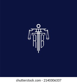RB initial monogram logo for lawfirm with scale vector design