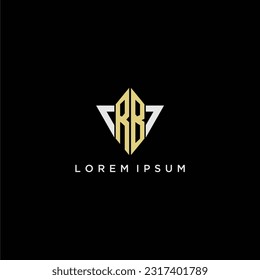 RB initial monogram logo for shape triangle creative design