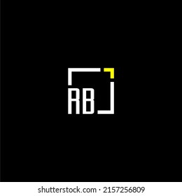 RB initial monogram logo with square style design