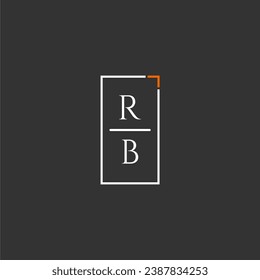 RB initial monogram logo for technology with square style design