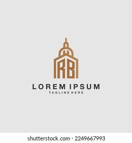 RB initial monogram real estate logo with imperium style desgn