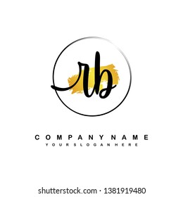 RB initial signature logo. handwriting logo template vector,