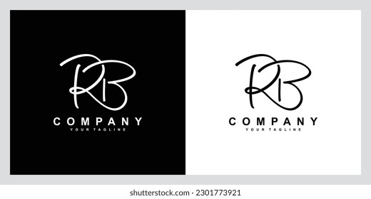 RB initial signature logo. Handwriting logo template vector RB