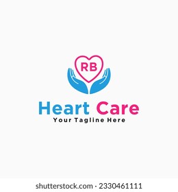 RB initials hand care icon business template logo vector