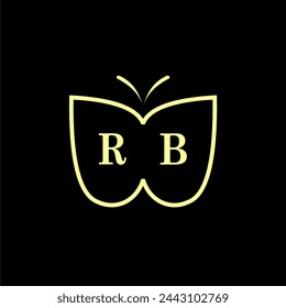 RB Initials Luxury Butterfly logo Vector illustration