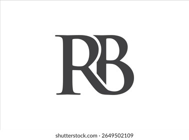 RB Latter Logo Design. Design de Vetor