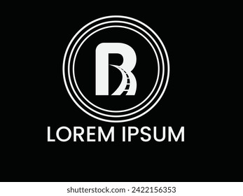 Diseño De Logotipo De Combinación De Letra RB Y Fondo Negro.