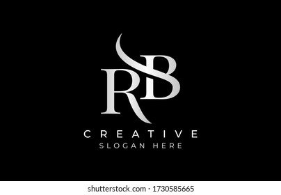 RB letter design logo logotype icon concept with serif font and classic elegant style look vector illustration. RB Letter Logo Design Template Vector Illustration.