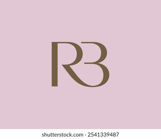 Design de ícone de logotipo de letra RB. Monograma de iniciais de luxo estilo clássico.