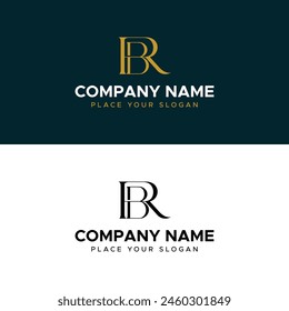 RB Letter Monogram Gold Minimalist Vector Logo