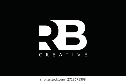 RB letters Logo with negative space design. Letter with geometric typography. Creative Vector Illustration with letters.