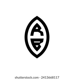 Geometrisches Monogramm der RB-Linie mit hochwertigem professionellem Design, das gut gedruckt werden kann