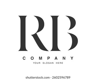 RB logo design. Initial letter r and b serif font style. Creative classic company name typography. Trendy logotype or identity. Vector illustration.