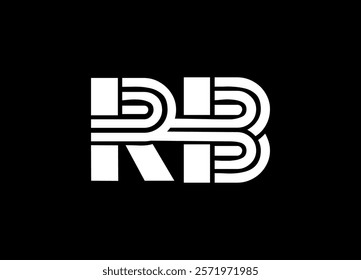 RB  Logo Design Template Vector Graphic Branding Element.
